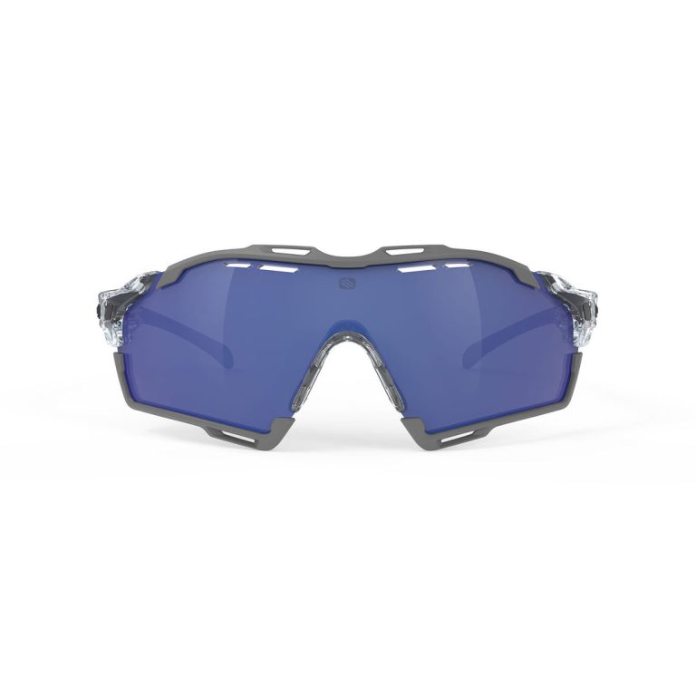 cutline Crystal Gloss Frame with Multilaser Deep Blue Lenses Grey Bumpers