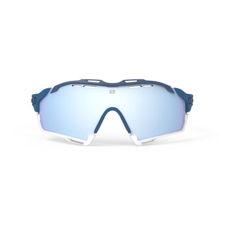 cutline Pacific Blue Matte Frame with Multilaser Ice Lenses White Bumpers