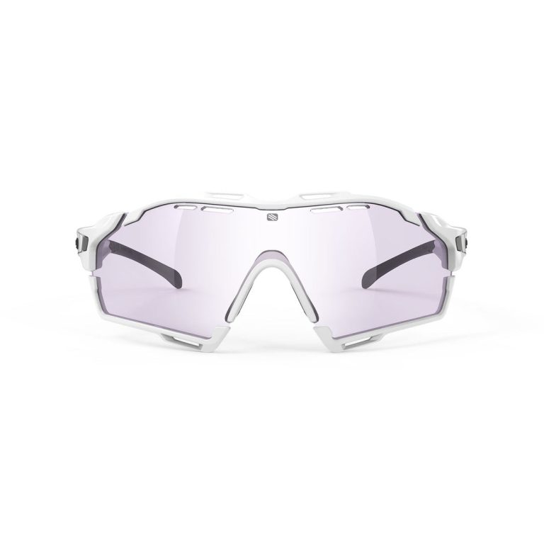 cutline White Gloss Frame with ImpactX Photochromic 2 Laser Purple Lenses White Bumpers