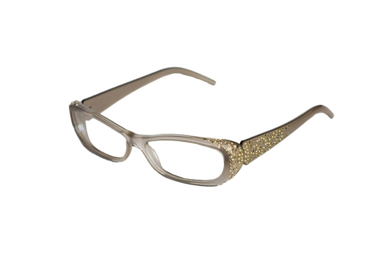 ANITA c.917 â€“ Translucent taupe with gold and bronze crystals