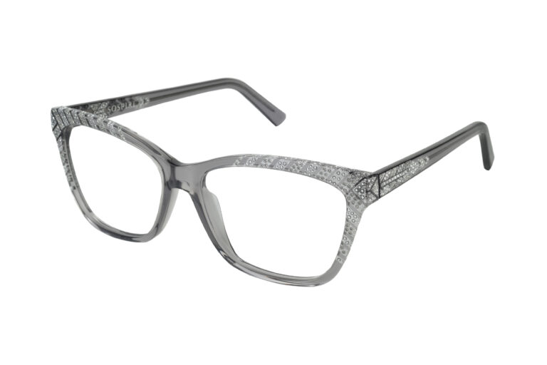 CORA c. 882 â€“ Translucent grey with light chrome crystals and silver laserwork