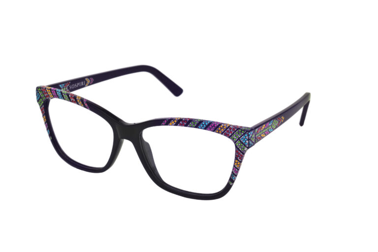 CORA c. NRC â€“ Black with multi-colored crystals and silver laserwork