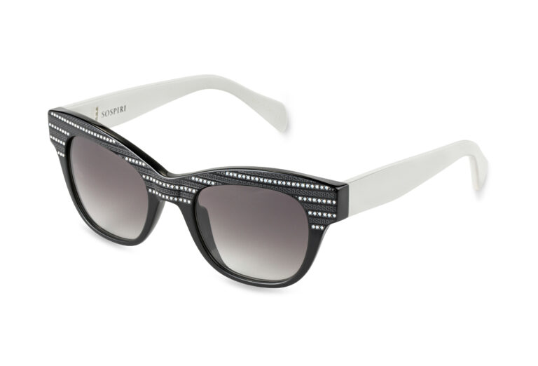 CORINNA c.BW â€“ Black front with black crystals and white temples