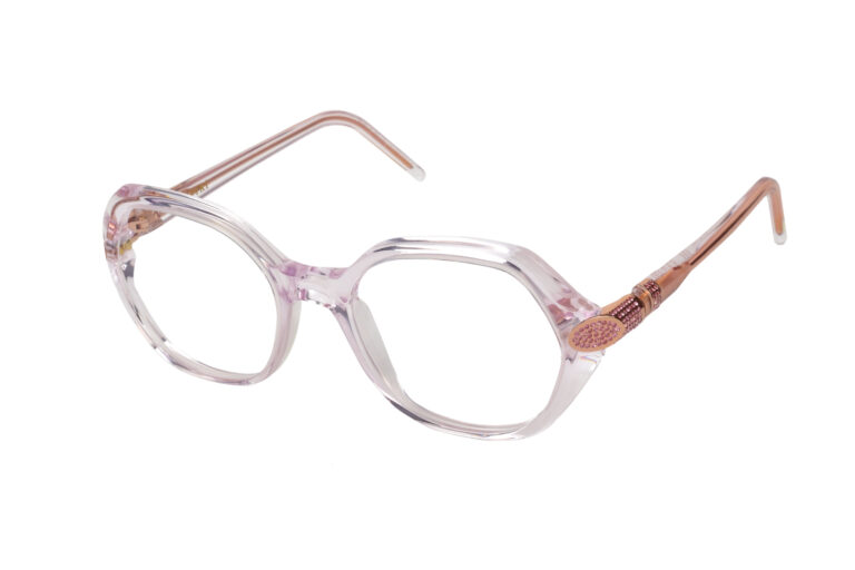Cristina 989 â€“ Translucent light pink with rose gold jewel component and light rose crystals