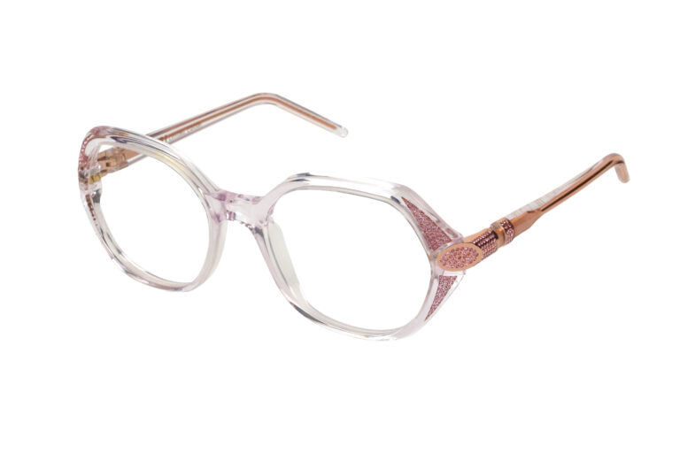 CRISTINA Limited Edition c.989 Translucent light pink with rose gold jewel component and light rose crystals