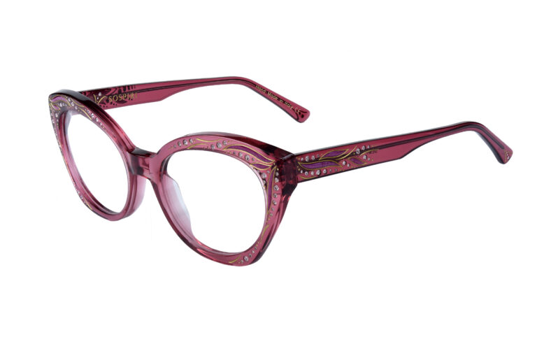 DEMI c.551 â€“ Translucent dusty rose with amethyst crystals and brilliant rose and gold detailing