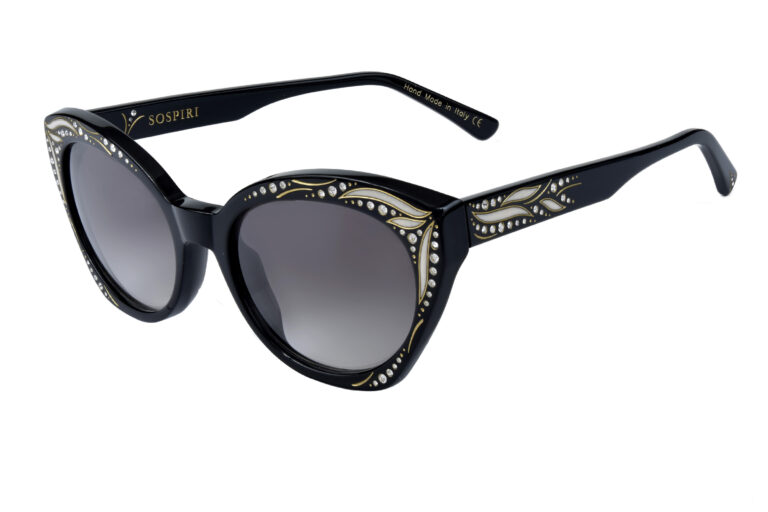 DEMI c.NRG â€“ Black with clear crystals and intricate gold and pearl detailing