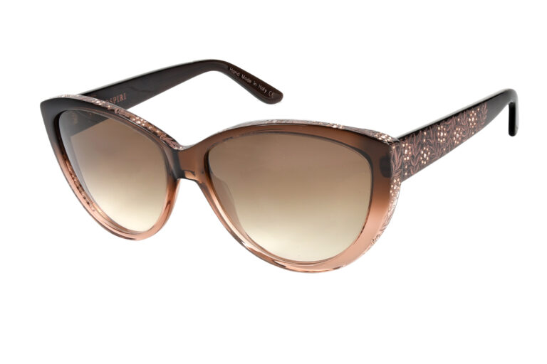 FATIMA c.079 â€“ Gradient brown with rose gold and light peach crystals with bronze laserwork
