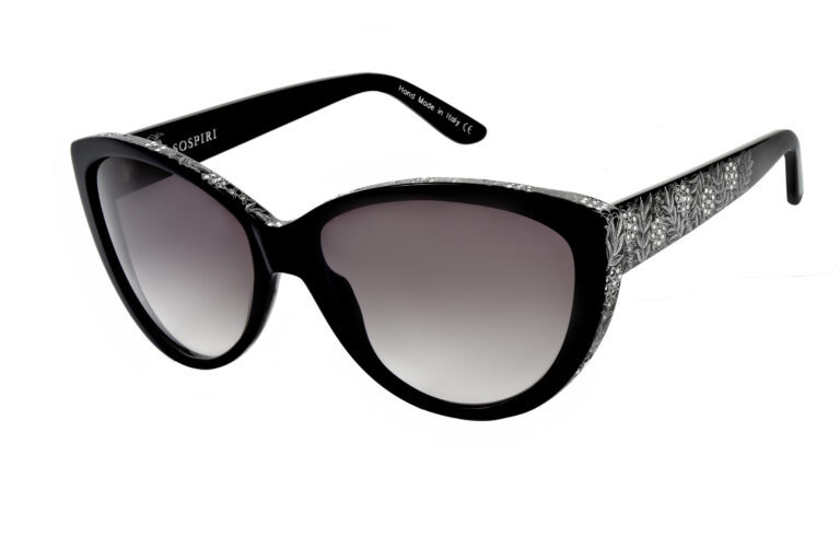 FATIMA c.NR â€“ Black with clear and light chrome crystals and silver laserwork
