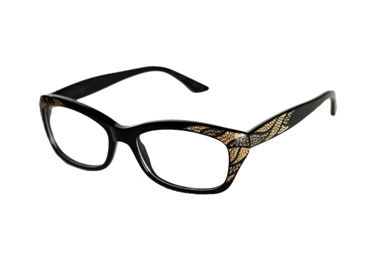 FIAMMETTA c.NRG â€“ Black with rose gold and black crystals