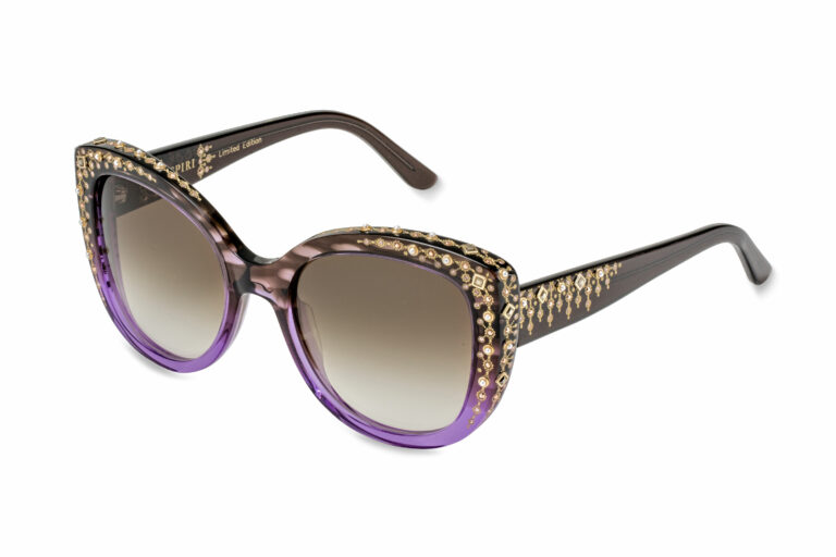 FIONA Limited Edition c.B07 Gradient purple and brown with light metallic gold and rose gold crystals