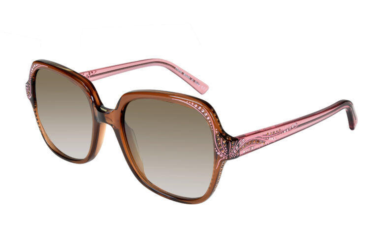 FLAMINIA c.508 â€“ Amber front with pink temples with topaz and light rose crystals