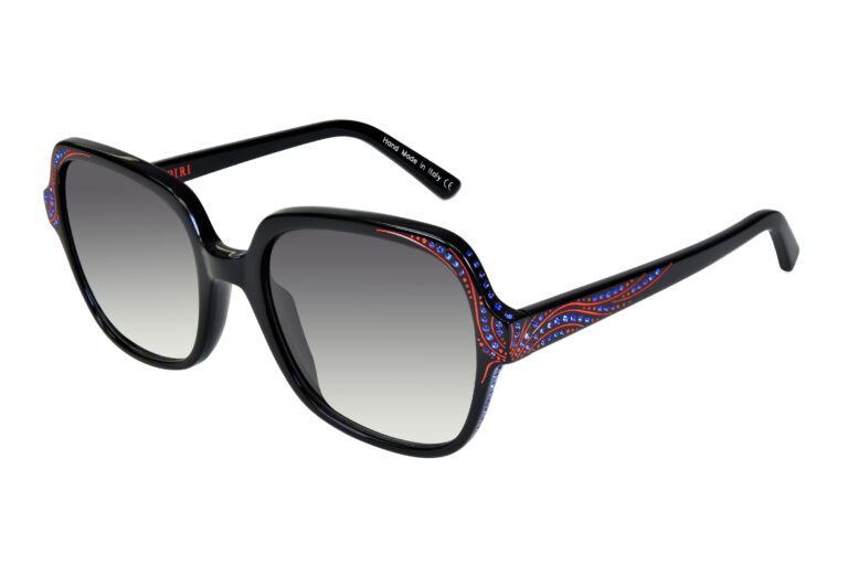 FLAMINIA c.NRR â€“ Black with blue crystal and red laserwork