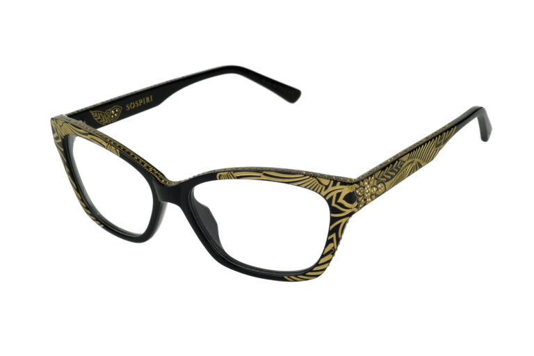 FILOMENA Limited Edition c.NRG Black with gold crystals and matte gold floral laserwork