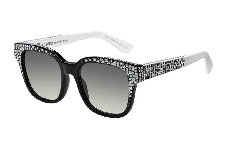 Flora Ltd c.NR â€“ Black with iridescent crystals & silver laserwork