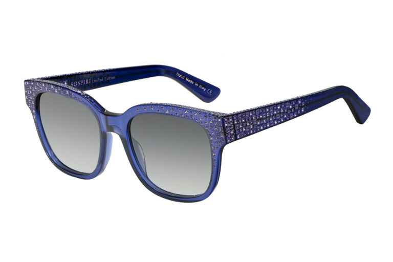 Flora c.260 â€“ Blue with clear and grey crystals