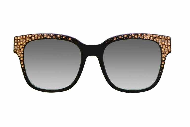 Flora Ltd c.NRV â€“ Black with pink crystals and rose gold laser work