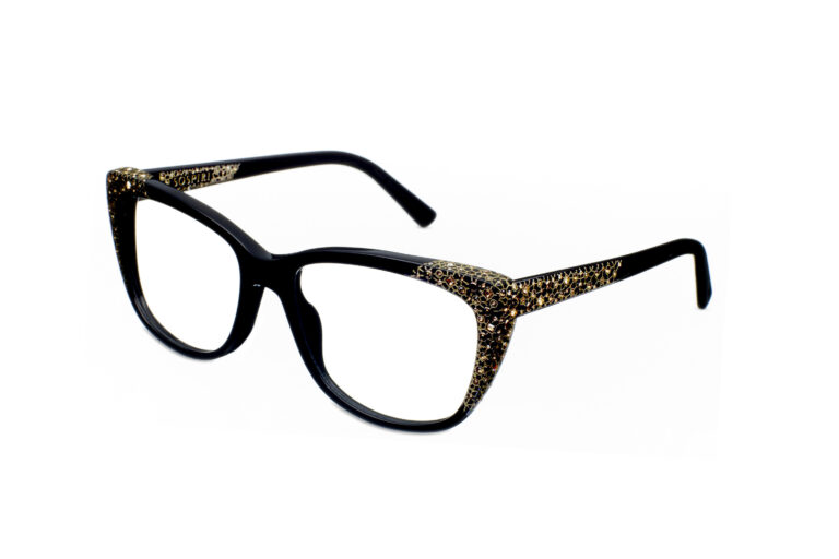 GABRIELLA c.NRG â€“ Black with gold and metallic gold crystals and gold laserwork