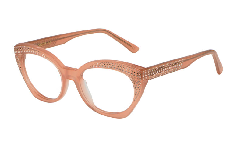 Gavia c.642 â€“ Translucent peach with vintage pink crystals