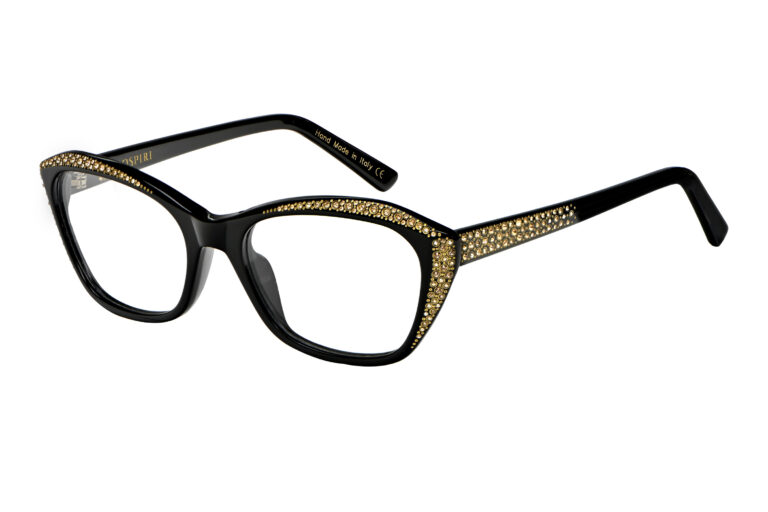 Ignazia c.NRG â€“ Black with gold crystals and gold laserwork