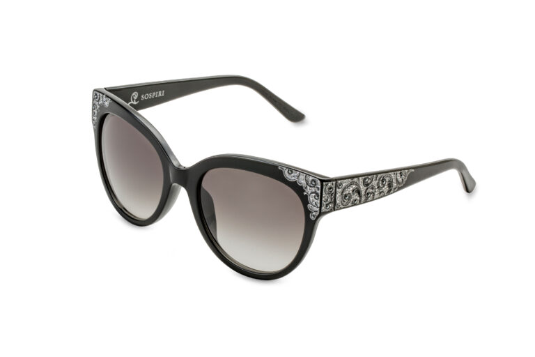 LARISSA c.NR â€“ Black with clear and black crystals and silver laserwork