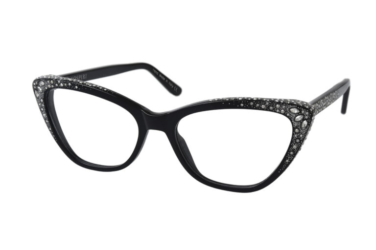 LILIANA c.NR â€“ Black with clear crystals and silver laserwork