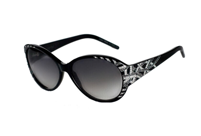 LUCE c.NR â€“ Black with clear and black crystals