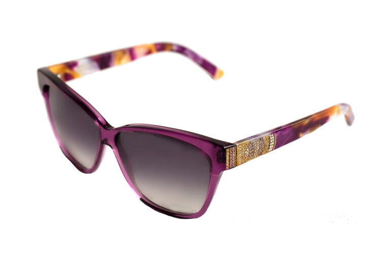 LUCIA c.660 â€“ Translucent purple front and bone temples with topaz