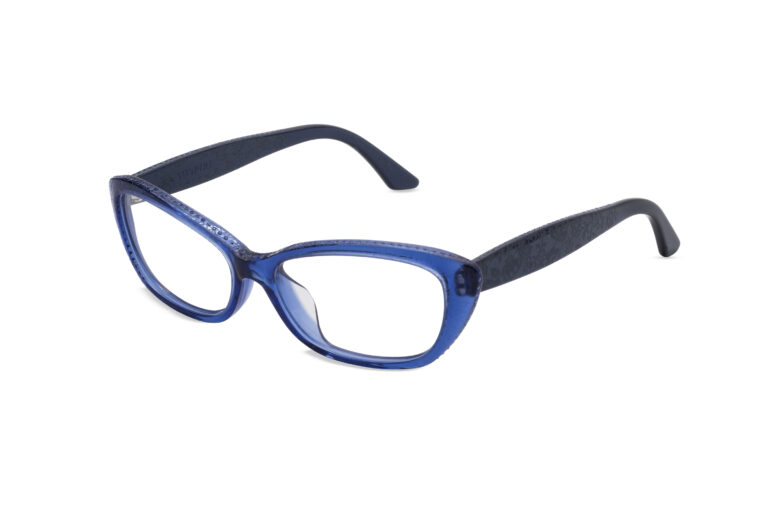 Leia c.3818 â€“ Translucent blue front with dark blue temples and blue sapphire crystals