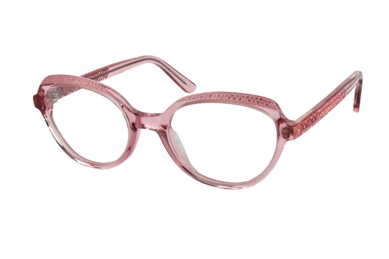MALVINA c.108 â€“ Translucent pink with rose crystals and pink laserwork