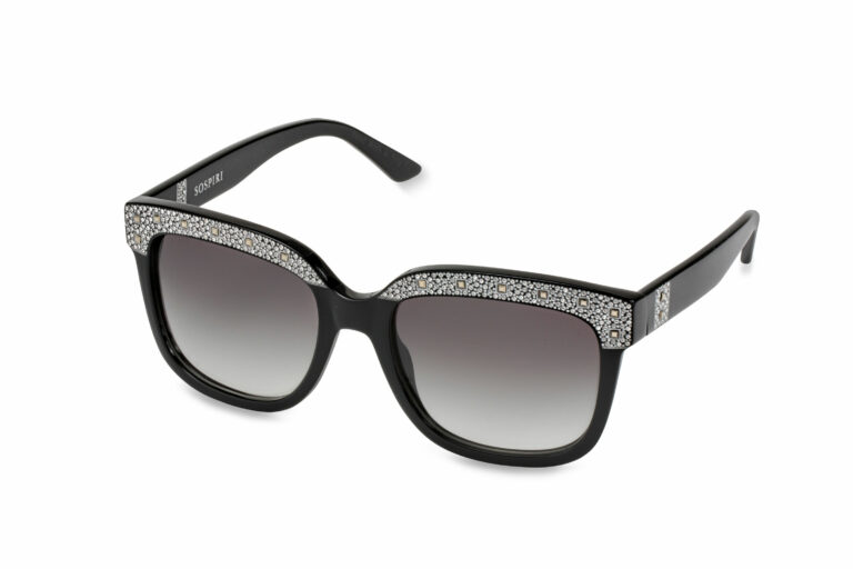 MICHELA c.NR â€“ Black with clear and light metallic gold crystals