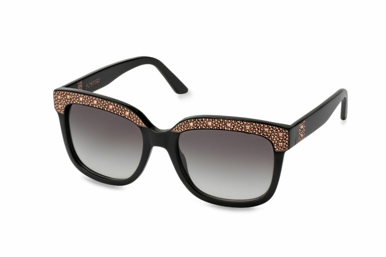 MICHELA c.NRG â€“ Black with rose gold and light peach crystals