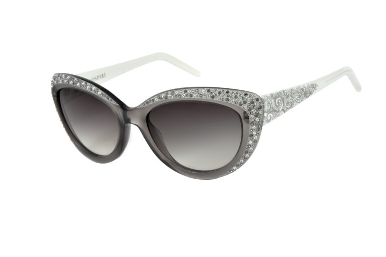 NOVELLA c.GW â€“ Grey front with white temples and clear and light chrome crystals