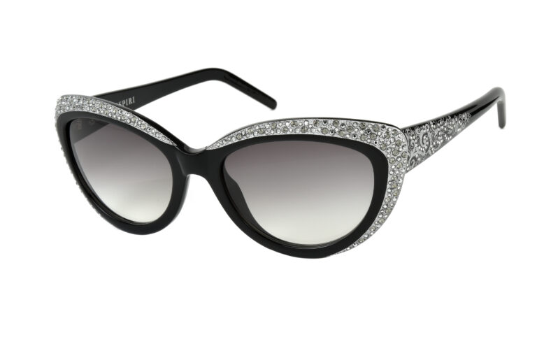 NOVELLA c.NR â€“ Black with clear crystals and silver laserwork
