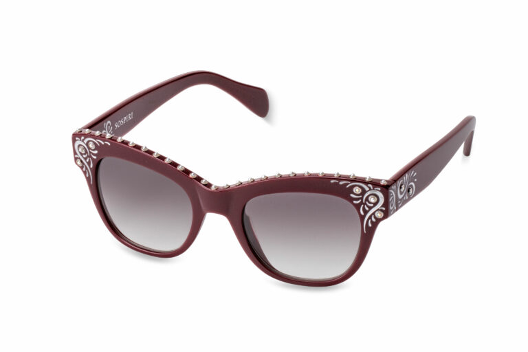 ODILIA c.370A â€“ Burgundy with white pearls and whimsical silver artwork