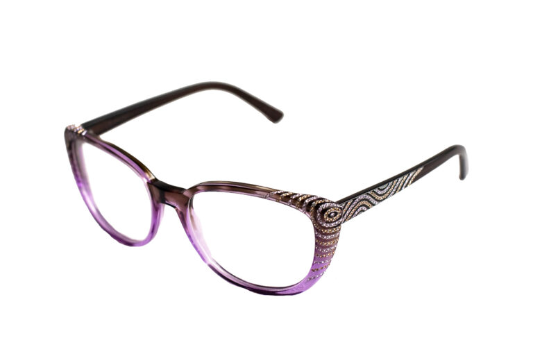 PATRIZIA c.B07 â€“ Gradient purple and brown with violet and light smoked topaz crystals