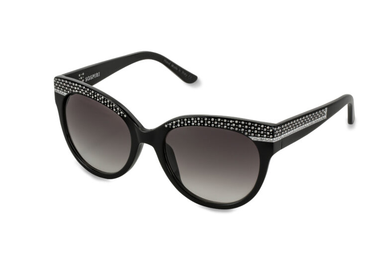 PILAR c.NR â€“ Black with clear crystals and silver laserwork