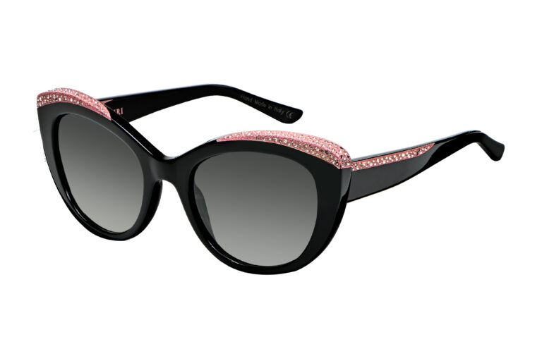 Penelope c.NRPA â€“ Black with light pink cyrstals and baby pink laserwork