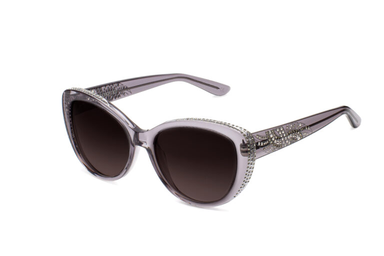 ROMA c.882 â€“ Translucent grey with clear and light chrome crystals and silver laserwork