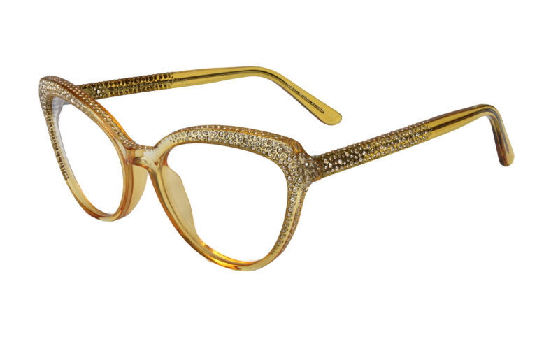 ROSVITA c.474 â€“ Translucent yellow with gold crystals and gold laserwork