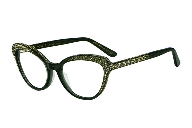 Rosvita c.257 â€“ Translucent green-grey with light chrome crystals and gold laserwork