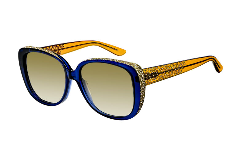 Valeria c.604 â€“ Blue front with gold temples and gold crystals