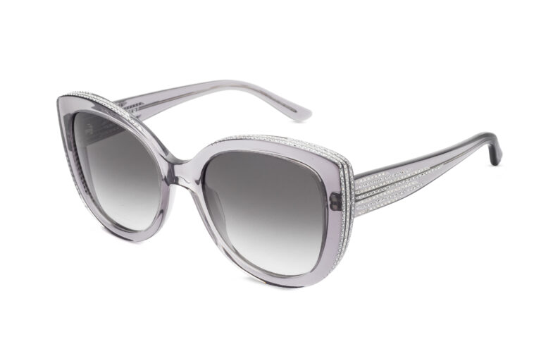Vega c.882 â€“ Translucent grey with clear and light chrome crystals