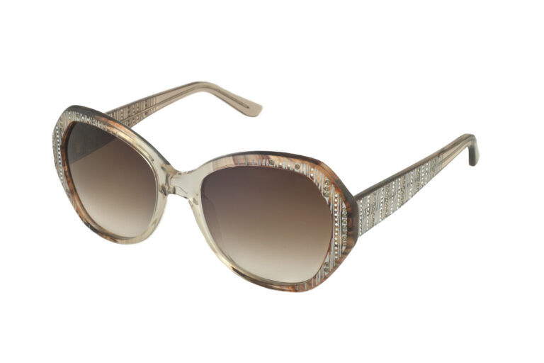 Verona c. M07 â€“ Translucent light brown with grey crystals and silver laserwork