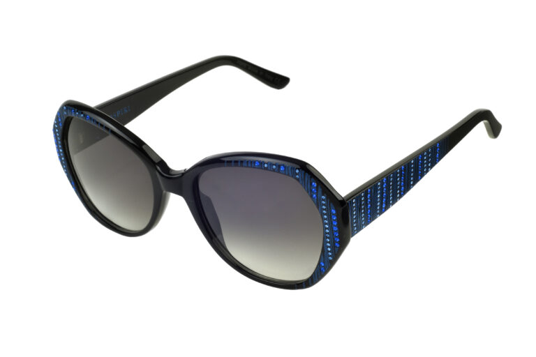 Verona c. NRB â€“ Black with blue and sapphire crystals and blue laserwork