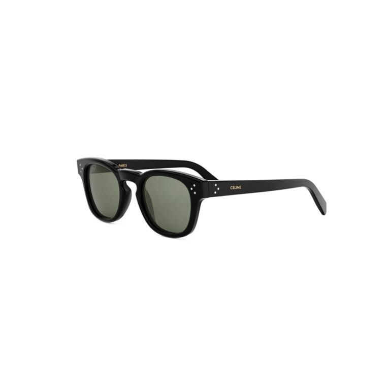 Acetate Shiny Black with Green Normal lenses