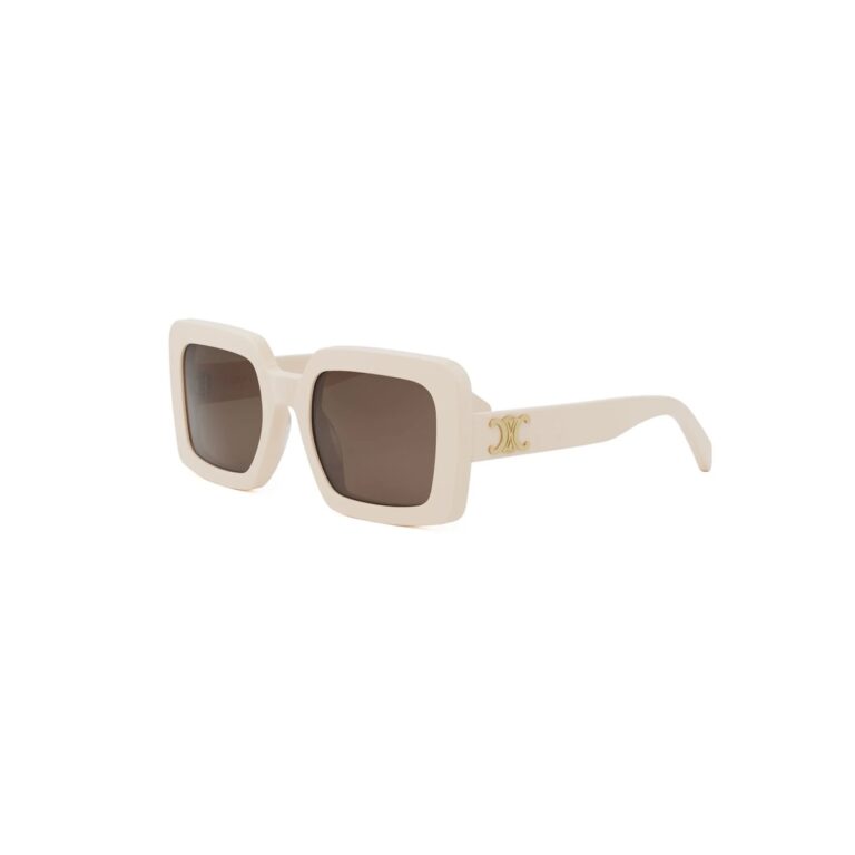 Acetate Shiny White with Brown Normal lenses